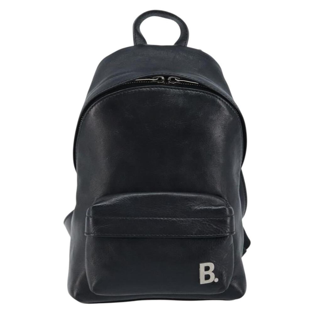 Balenciaga Leather Backpack Black